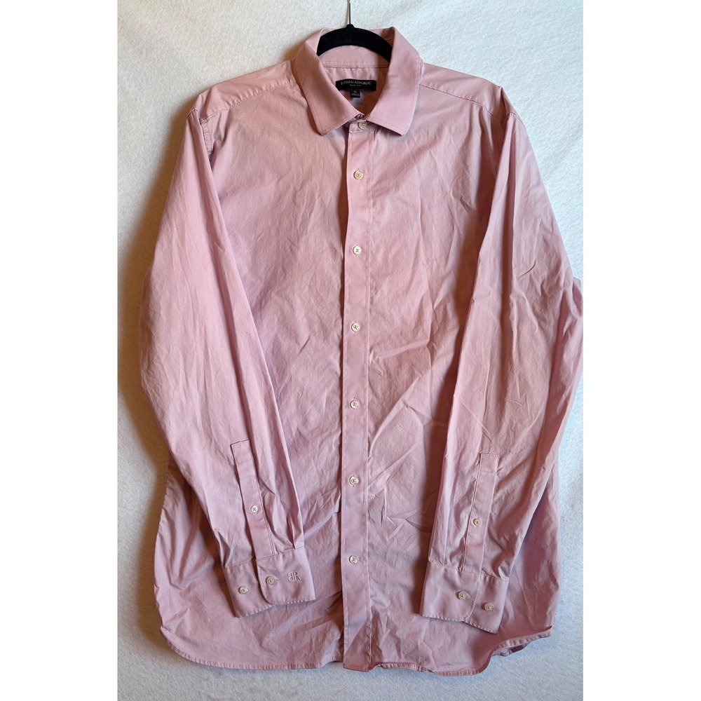 Banana Republic Slim Fit Pink Lavender Long Sleeve Button Down Dress Shirt‎ XL
